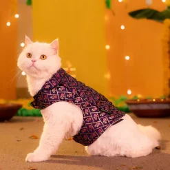 HUFT Petals & Pyaar Brocade Sherwani For Dog & Cat - Navy Blue