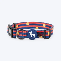 HUFT Playstripes Collar For Dog - Rust & Navy