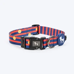HUFT Playstripes Collar For Dog - Rust & Navy