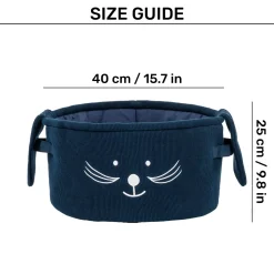 HUFT Playtime Toy Basket For Dog & Cat - Navy