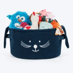 HUFT Playtime Toy Basket For Dog & Cat - Navy