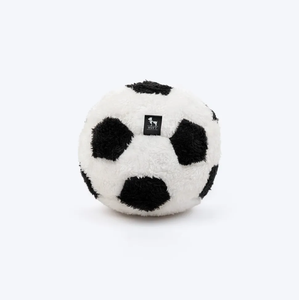 HUFT Plush Floofball With Squeaker For Dog - Black & White