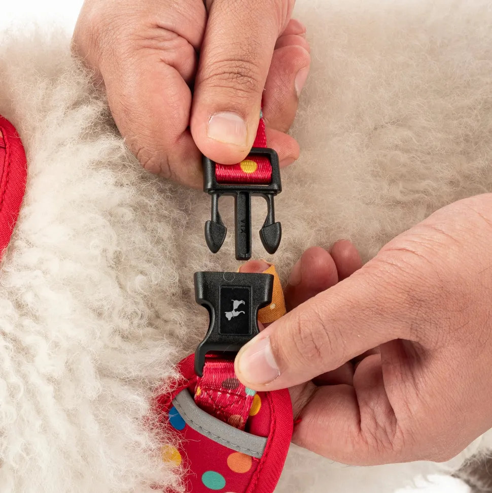 HUFT Polka Play Adjustable Harness For Dog - Red