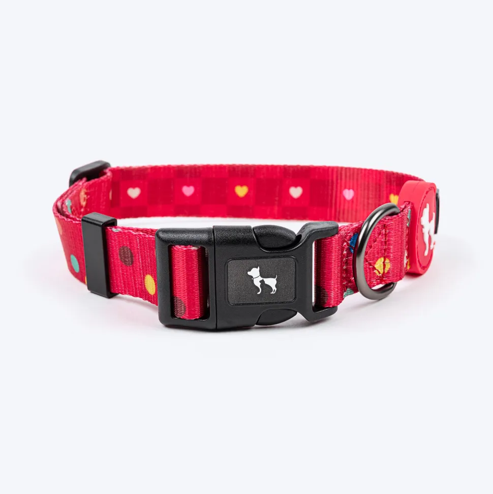 HUFT Polka Play Collar For Dog - Red