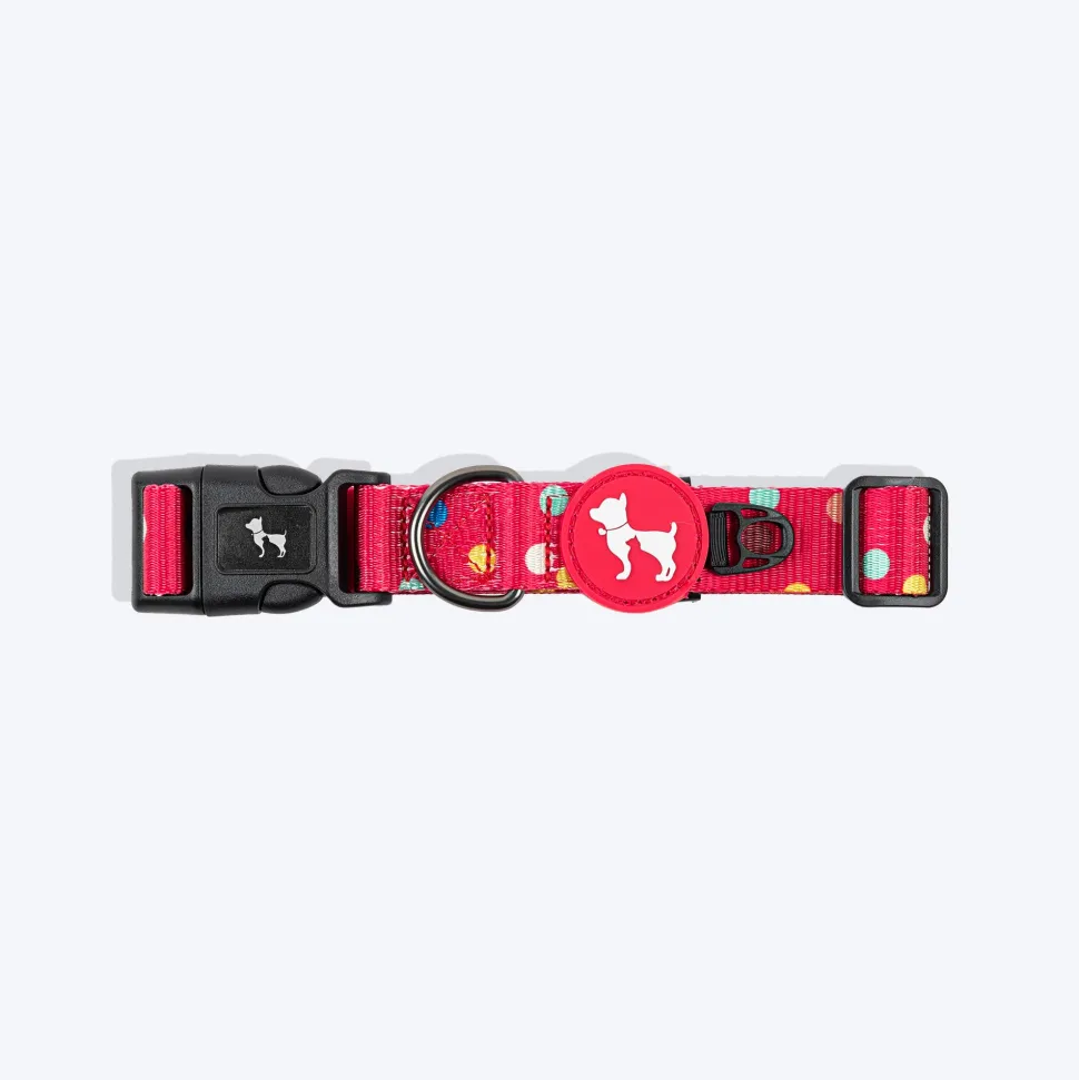 HUFT Polka Play Collar For Dog - Red