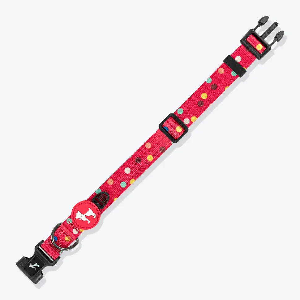 HUFT Polka Play Collar For Dog - Red