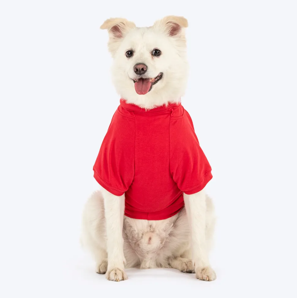 HUFT Pretty Pupper Printed T-Shirt For Dog - Red