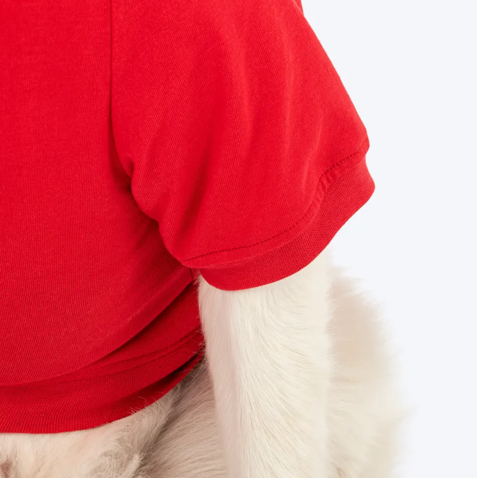 HUFT Pretty Pupper Printed T-Shirt For Dog - Red