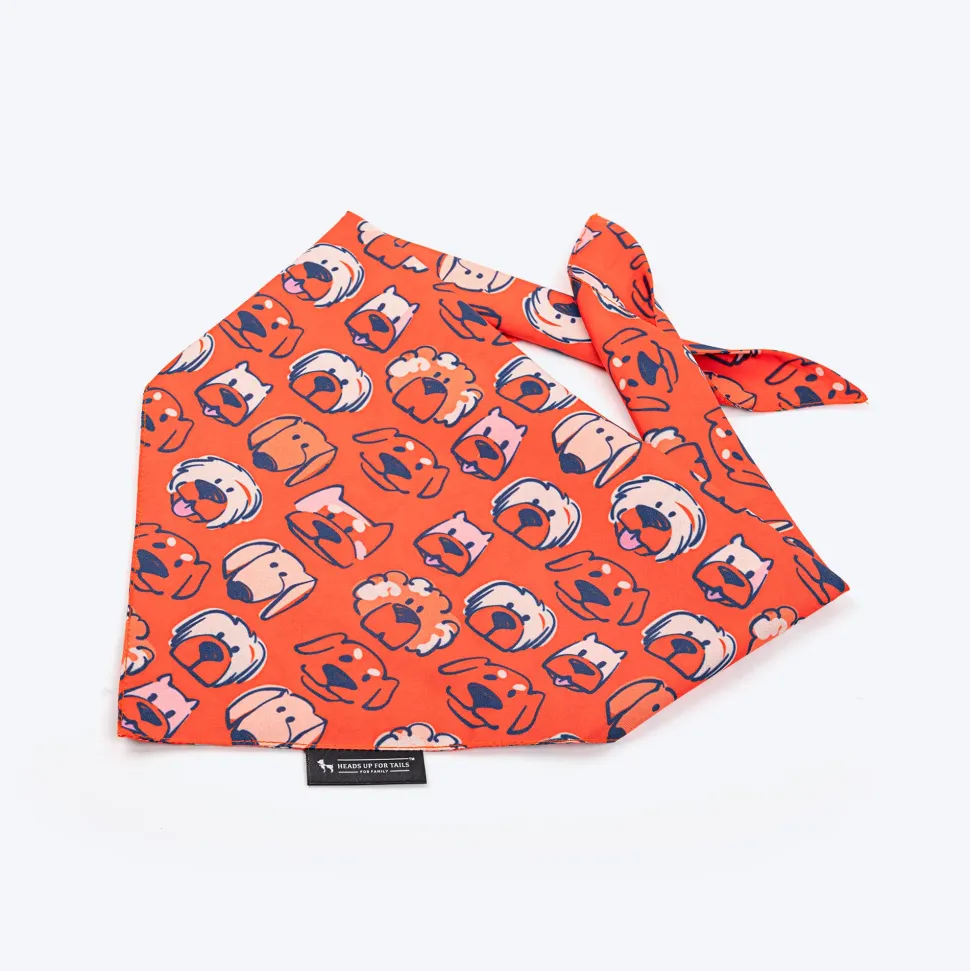 HUFT Pupper Parade Knot Bandana For Dog - Orange