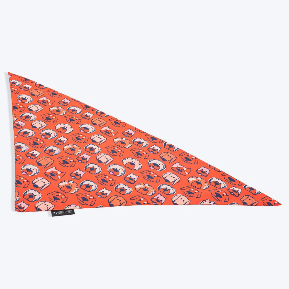 HUFT Pupper Parade Knot Bandana For Dog - Orange
