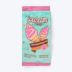 HUFT Pupscoop Crinkly Toy For Dog - Light Turquoise & Pink