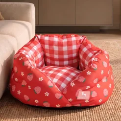 HUFT Purrfect Perch Bed For Cat & Puppy - Red and Pink