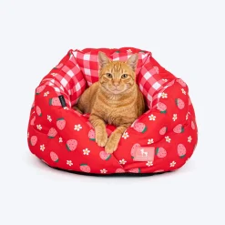 HUFT Purrfect Perch Bed For Cat & Puppy - Red and Pink