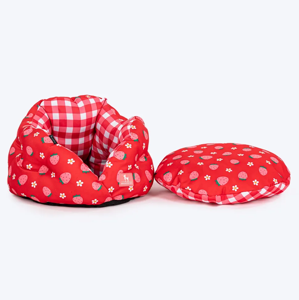 HUFT Purrfect Perch Bed For Cat & Puppy - Red and Pink