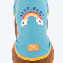 HUFT Rainbow Happiness Printed T-Shirt For Dog - Sky Blue