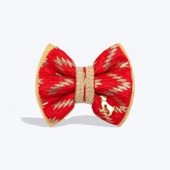 HUFT Rajwada Chevron Bow Tie For Dog - Red