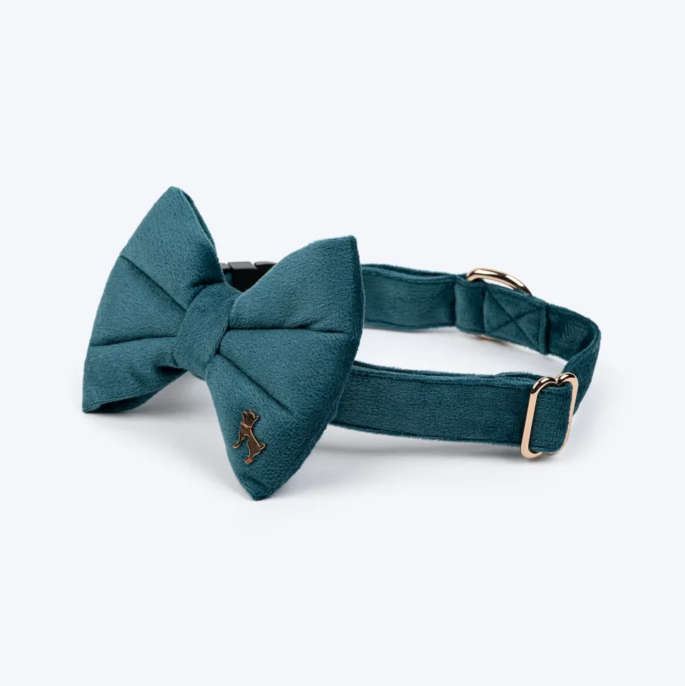 HUFT Regal Luxe Collar With Bow Tie For Dog - Green