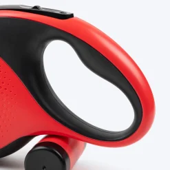 HUFT Retractable Leash With Poop Bag Dispenser For Dog - Red
