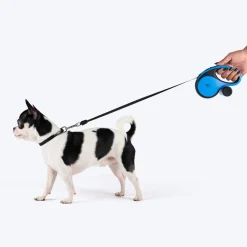 HUFT Retractable Leash With Poop Bag Dispenser For Dog - Blue