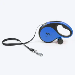 HUFT Retractable Leash With Poop Bag Dispenser For Dog - Blue