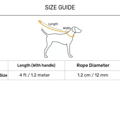 HUFT Rope Leash With Carabiner For Dog - Grey - 1.2 m