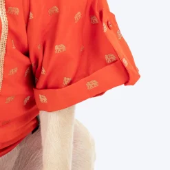 HUFT Royal Elephant Brocade Kurta For Dog & Cat - Orange
