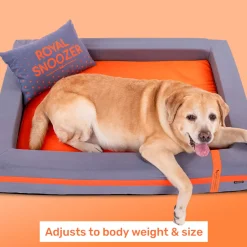 HUFT Royal Snooze Bed for Dog - Grey & Orange