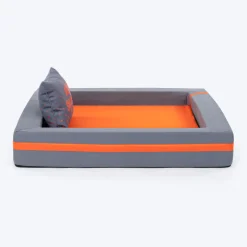 HUFT Royal Snooze Bed for Dog - Grey & Orange