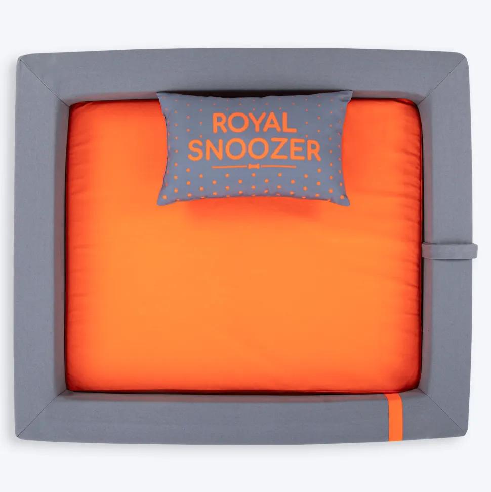 HUFT Royal Snooze Bed for Dog - Grey & Orange