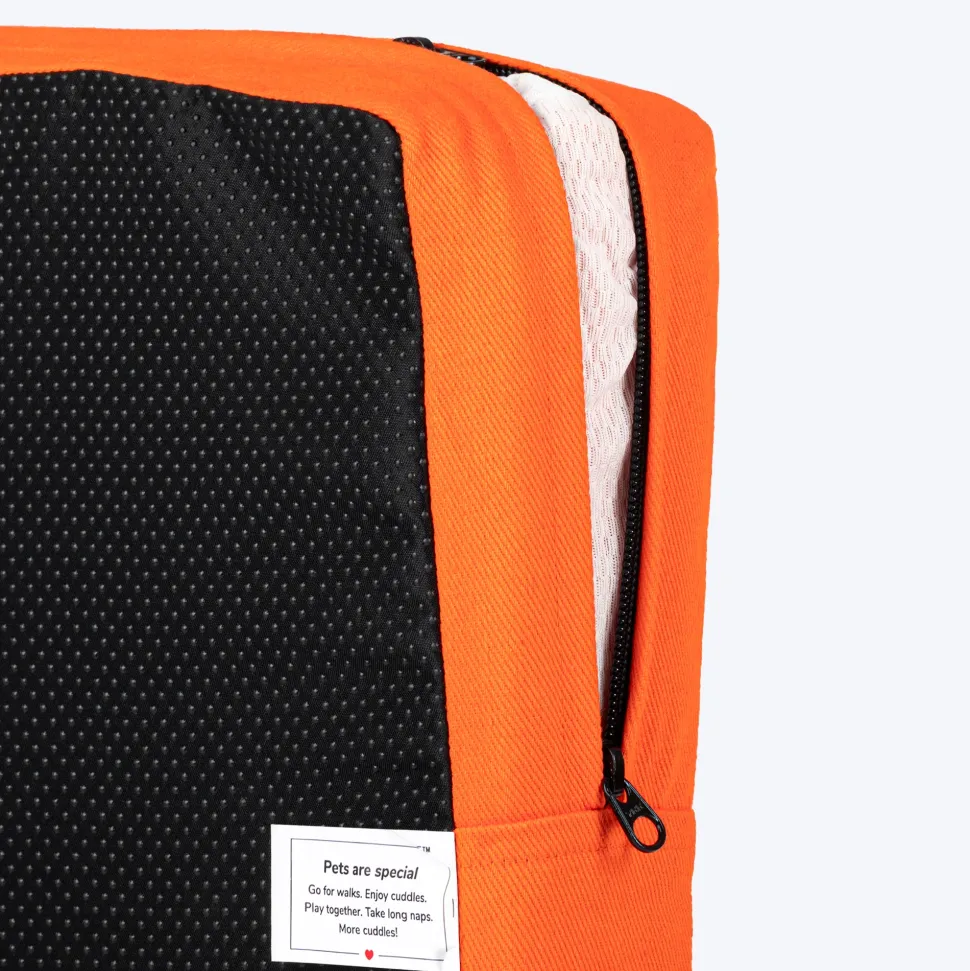 HUFT Royal Snooze Bed for Dog - Grey & Orange