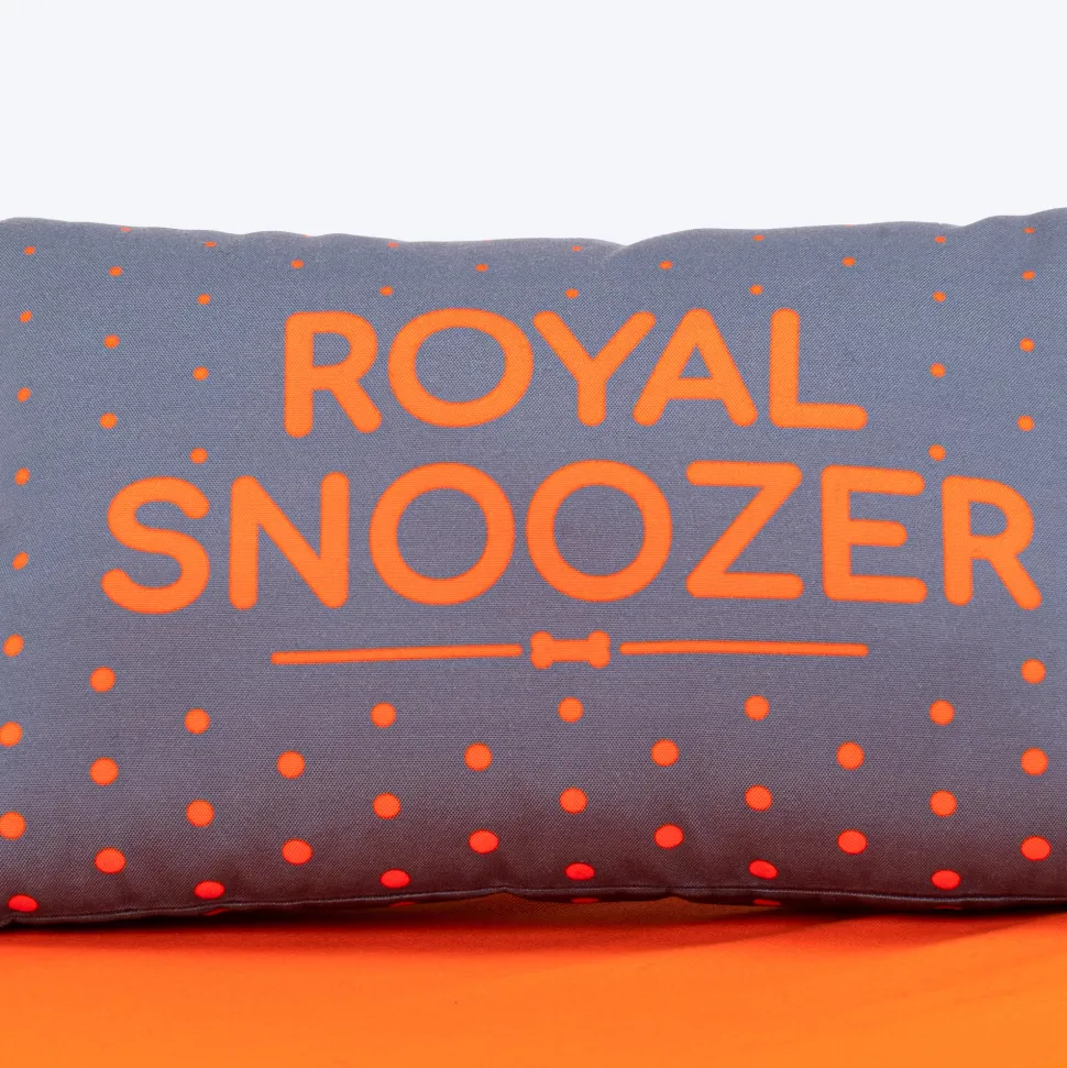 HUFT Royal Snooze Bed for Dog - Grey & Orange