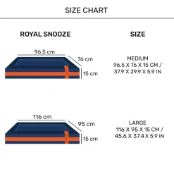 HUFT Royal Snooze Bed for Dog - Navy