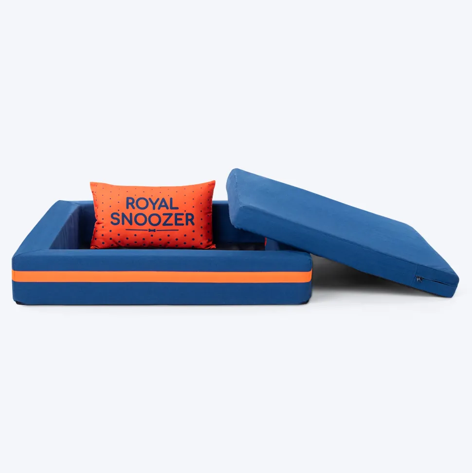 HUFT Royal Snooze Bed for Dog - Navy