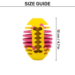 HUFT Ruff Rugby Ball Chew Toy For Dog - Pink & Yellow