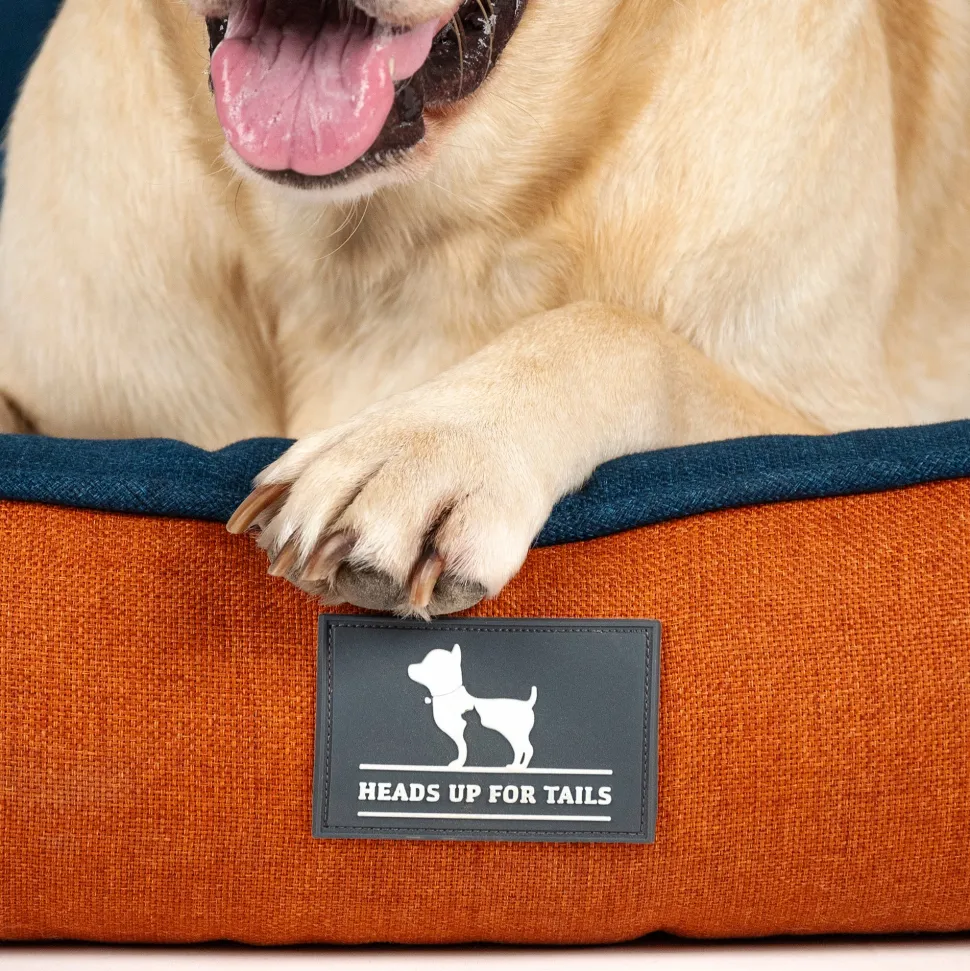 HUFT Rustic Retreat Dog Bed - Rust & Navy