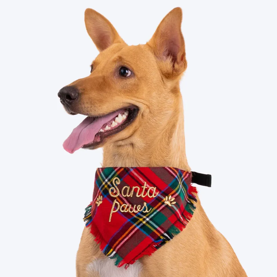 HUFT Santa Paws In Town Dog Bandana (Red and Green)