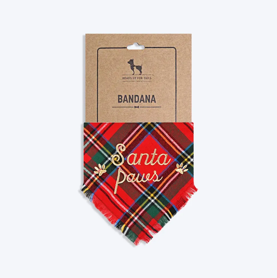 HUFT Santa Paws In Town Dog Bandana (Red and Green)