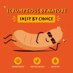 HUFT Sassy Sausage Smokey Air-Dried Dog Treats - Real Chicken - 100gm