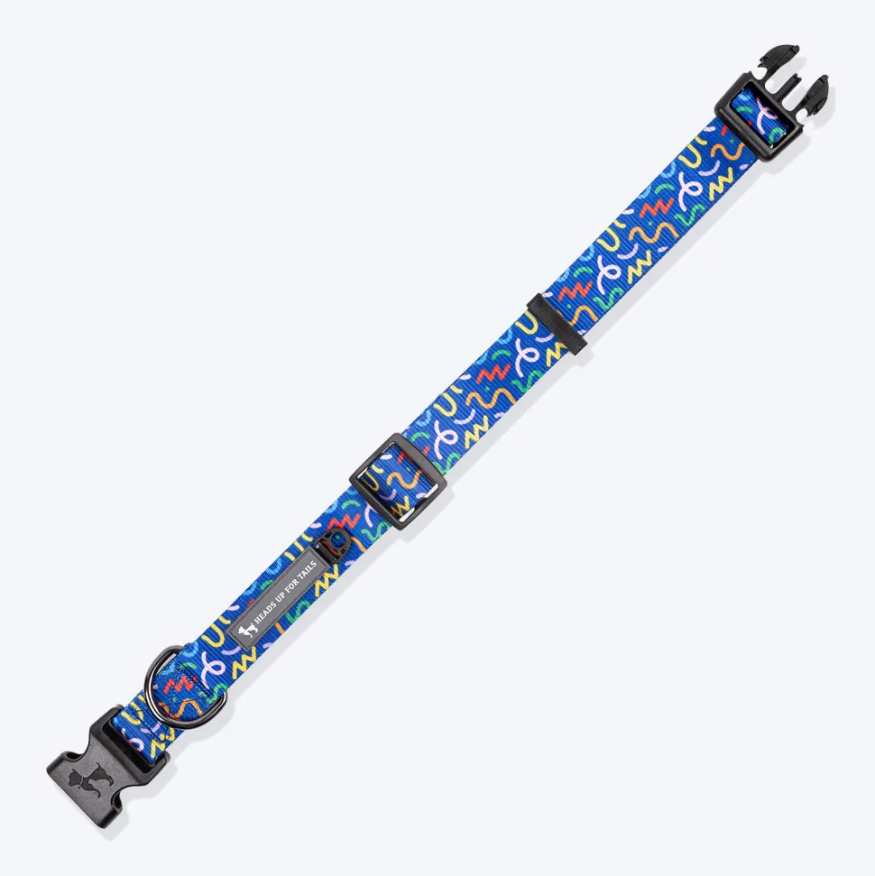 HUFT Scribble Dribble Collar For Dog - Blue