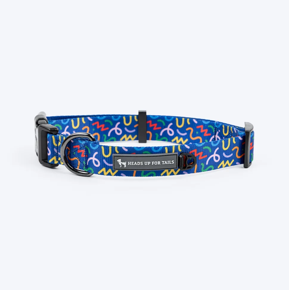 HUFT Scribble Dribble Collar For Dog - Blue