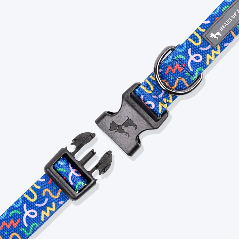HUFT Scribble Dribble Collar For Dog - Blue