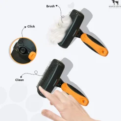 HUFT Self Cleaning Slicker Brush for Dogs - Orange