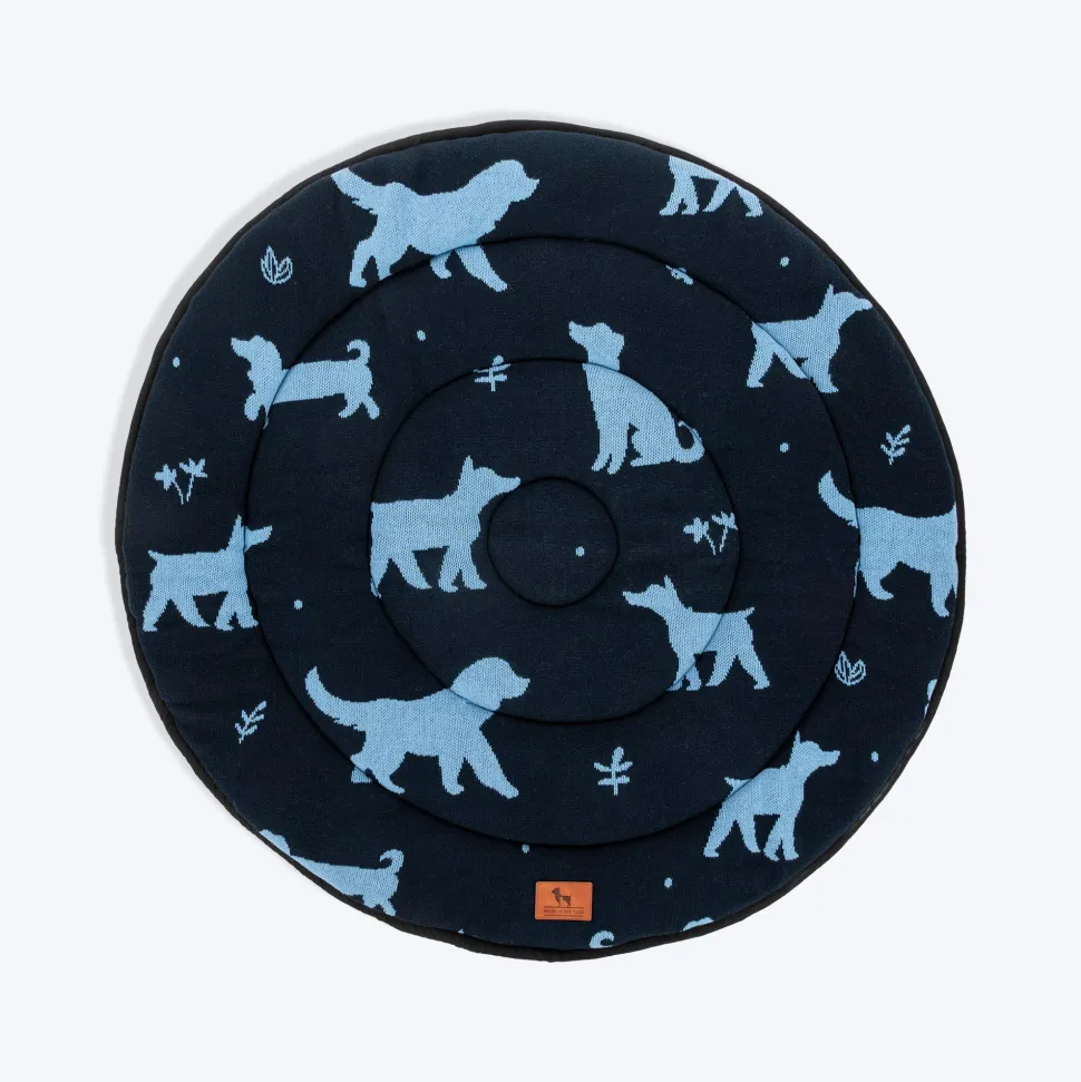 HUFT Shadow Tails Round Mat For Dog - Blue