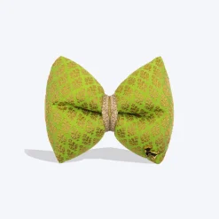 HUFT Shahi Brocade Bow Tie For Dog - Lime Green