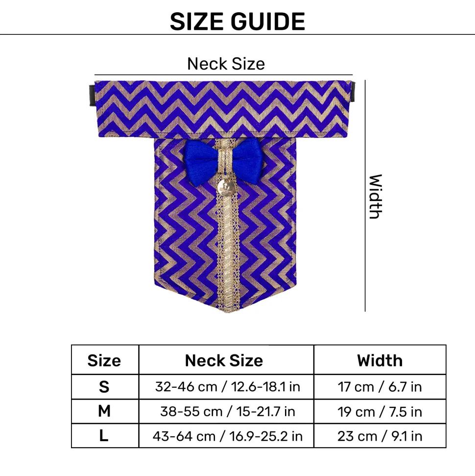 HUFT Shahi Sherwani Bandana For Dog - Royal Blue
