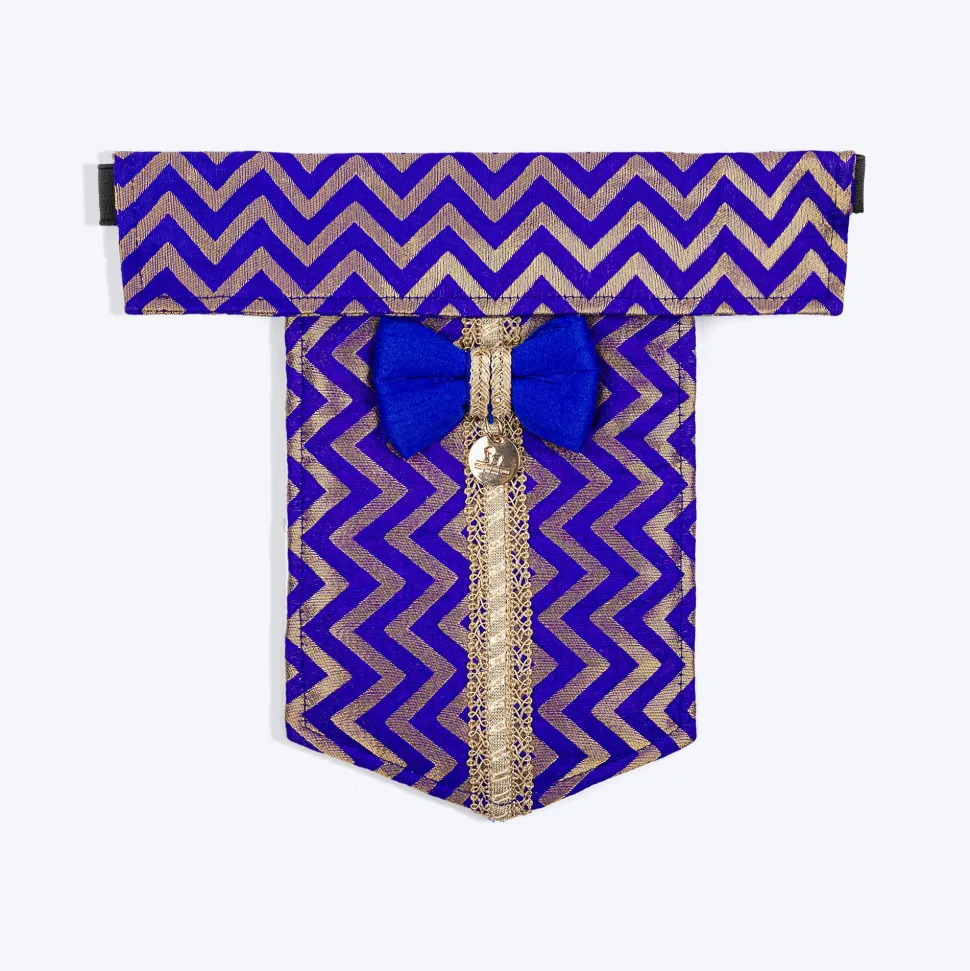 HUFT Shahi Sherwani Bandana For Dog - Royal Blue