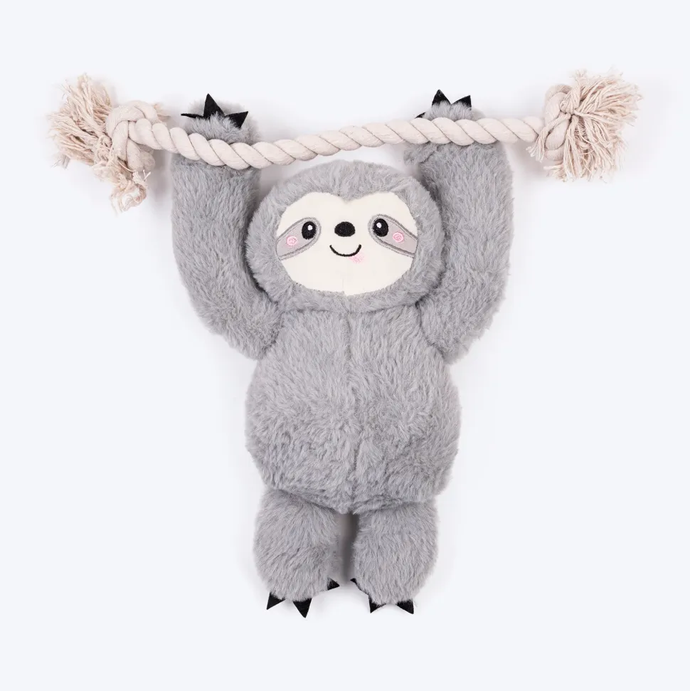 HUFT Sleepy Sloth Plush Toy for Dog - Grey