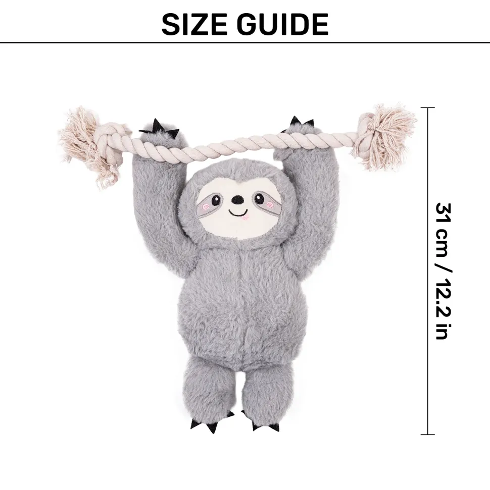 HUFT Sleepy Sloth Plush Toy for Dog - Grey
