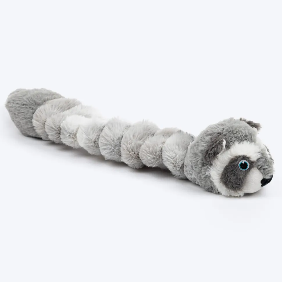 HUFT Slinky Raccoon Squeaky Plush Toy For Dog - Grey