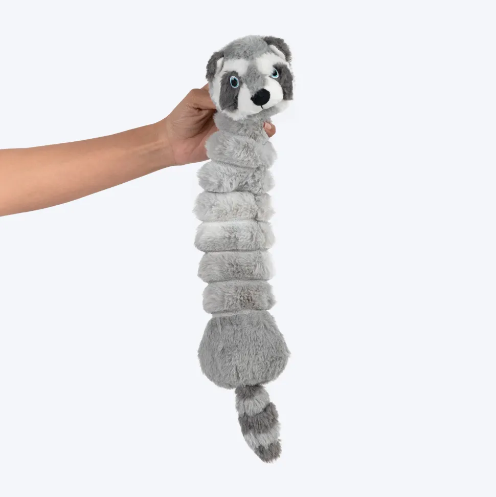 HUFT Slinky Raccoon Squeaky Plush Toy For Dog - Grey